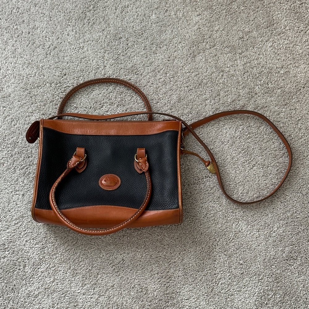 Dooney & Bourke Vintage Black & Brown Leather Handbag